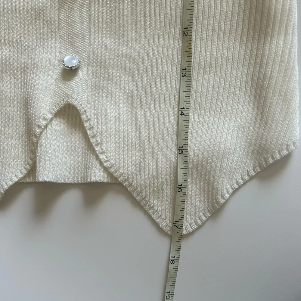 NEW French Style White Ribbed Tank Top - Picture 9 of 9